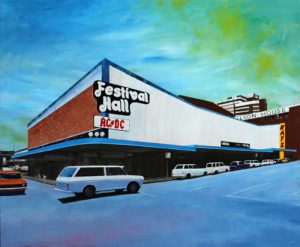 Painting of the old Festival Hall in Brisbane called Festival Hall #3 by Banx 1200x1000mm MC6778 SOLD