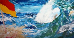 Abstract painting of surfer called Goofy foot by Banx 1800x900mm MC6092