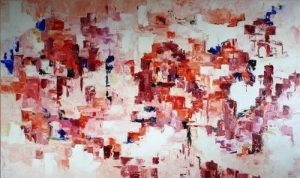 Abstract painting in pink called Hill Country by Banx 2000x1200mm MC6194