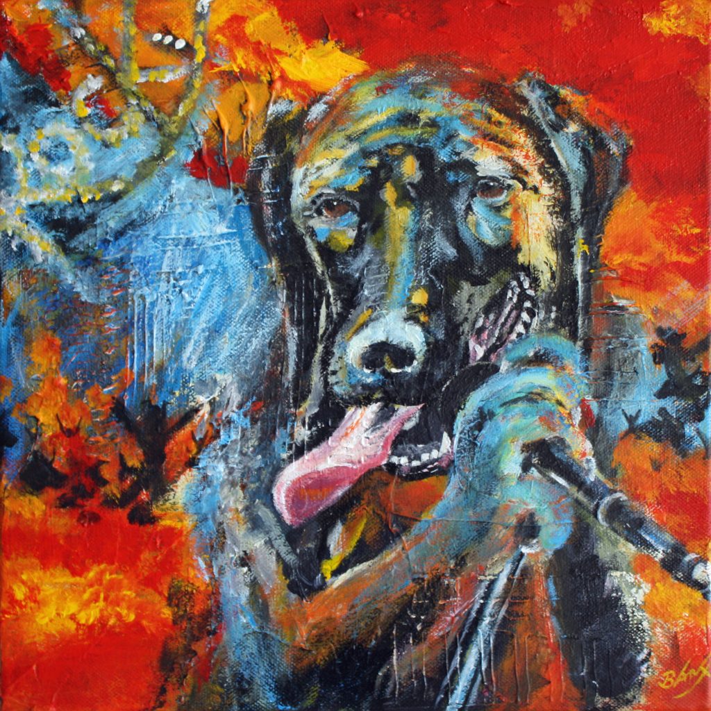 Painting of a dog called Rockstar - SOLD