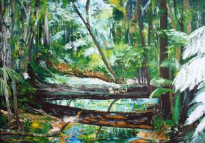 Painting of a rainforest called Hinterland by Banx 1300x900mm MC6609 SOLD