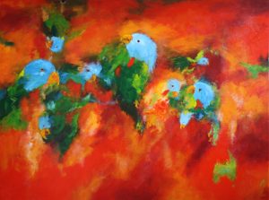 Painting of lorikeets called Lorikeets by Banx 1200x900mm MC6531 SOLD