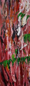 Painting of gum tree bark and new growth called New Growth by Banx 500x1500mm MC6260 SOLD