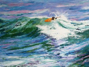 Painting of a surfer called Pirouette by Banx 1200x900mm MC6616 SOLD