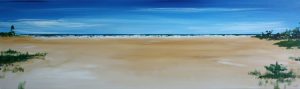 Painting of a deserted beach called Pristine by Banx 1700x500mm MC6214 SOLD