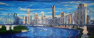 Painting of Brisbane and the Story Bridge called Success Story by Banx 2230x900mm MC6475 SOLD