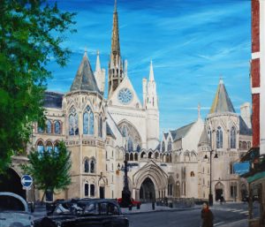 Painting of The Royal Courts of Justice by Banx 1000x850mm MC6462 SOLD