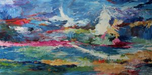 Abstract painting multi coloured called Wake at Dawn by Banx 1800x900mm MC6631 SOLD