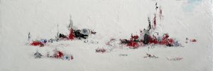 Abstract painting in White and charcola called Babylon by Banx 1200x400mm MC6186 SOLD