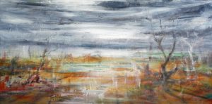 Abstract outback landscape called Billabong after Rain by Banx 1800x1000mm MC5912 SOLD