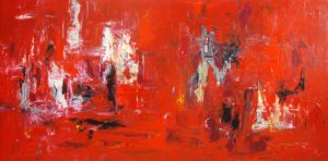 Abstract painting in red called Blackberry by Banx 1800x900mm MC6036 SOLD