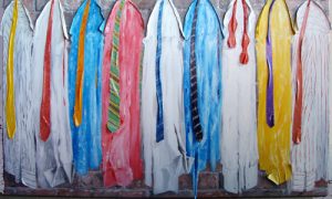 Painting of shirts and ties called Corporate Ties 6 by Banx 1500x900mm MC5916 SOLD