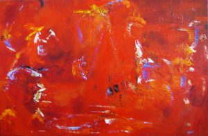Abstract painting in red called Hopes and Dreams by Banx 900x600mm MC5932 SOLD
