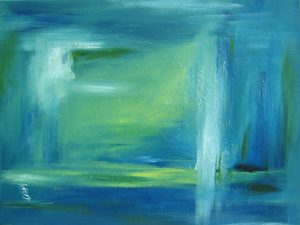 Abstract painting in green called Ivy by Banx 1200 x 900mm MC5625 SOLD