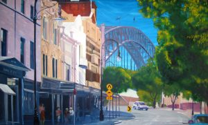 Painting of Sydney Bridge from The Rocks called On The Rocks by Banx 2000x1200mm MC5851 SOLD