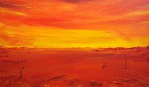 Painting of outback desert landscape called Out the Back by Banx 2200x1000mm MC6002 SOLD