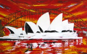 Painting of Sydney Opera House called Prima donna by Banx 1000 x 600mm MC5788 SOLD