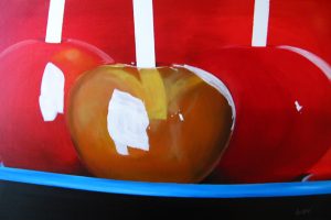 Painting of toffee apples called Sticky Fingers by Banx 900 x 600mm MC5203 SOLD